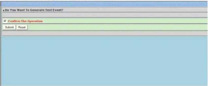Do You Want To Generate Test Event? ✓ Confirm The Operation Submit Reset