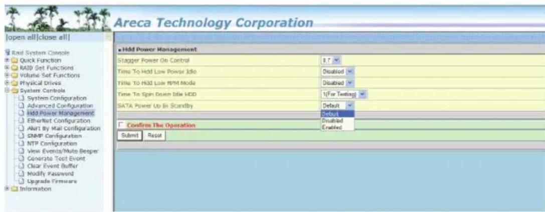 Areca Technology Corporation Open all|close all| Real System Console Quick Function HAID Set Functions Volume Set Functions Physical Drives Systems Controls System Configuration Advanced Configuration HDD Power Management EtherNet Configuration Alert By Mail Configuration SNMP Configuration NTP Conf…