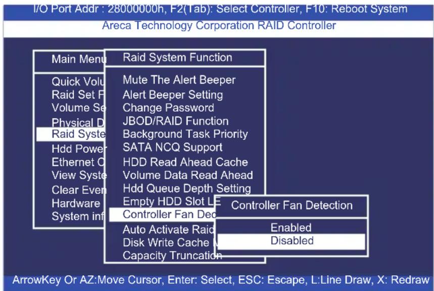 I/O Port Addr : 28000000h, F2(Tab): Select Controller, F10: Reboot System Areca Technology Corporation RAID Controller Main Menu Raid System Function Quick Volu Mute The Alert Beeper Raid Set F Alert Beeper Setting Volume Se Change Password Physical D JBOD/RAID Function Raid Syste Background Task Pr…