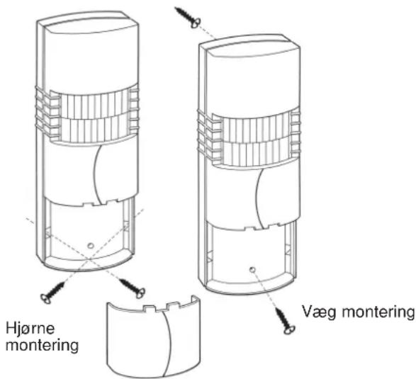 Hjørne montering Væg montering