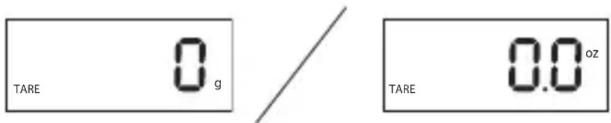 TARE 0 g TARE 0.0 oz