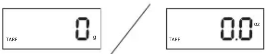 TARE 0 g TARE 0.0 oz