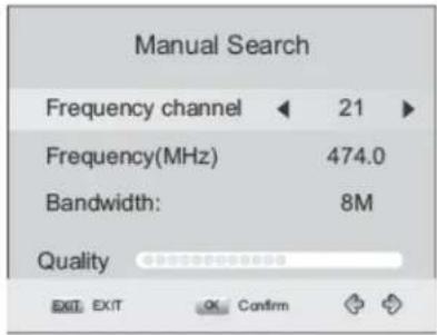 DENVER DMB-112HD - Manual Search, manuel kanalsøgning - 1
