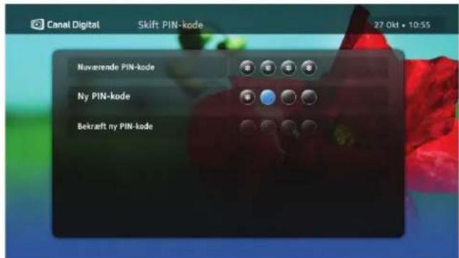 Canal Digital Skift PIN-kode 27 0kt • 10:55 Nuverende PIN-kode Ny PIN-kode Bekraft ny PIN-kode