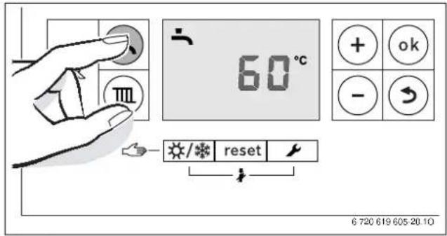 60°C + ok - → +/* reset 6 720 619 605 20.10