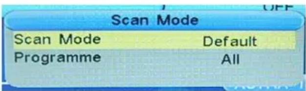 Scan Mode Scan Mode Default Programme All