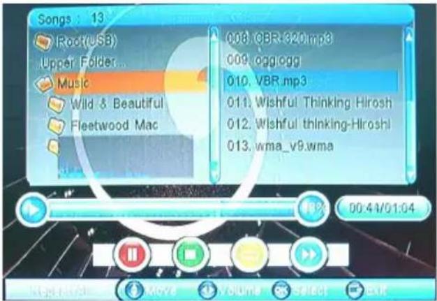 Songs : 13 Root(USB) Upper Folder... Music Wild & Beautiful Fleetwood Mac 008. CBR: 320.mp3 009. ogg.ogg 010. VBR.mp3 011. Wishful Thinking Hirosh 012. Wishful thinking-Hiroshi 013. wma_v9.wma 00:44/01:04