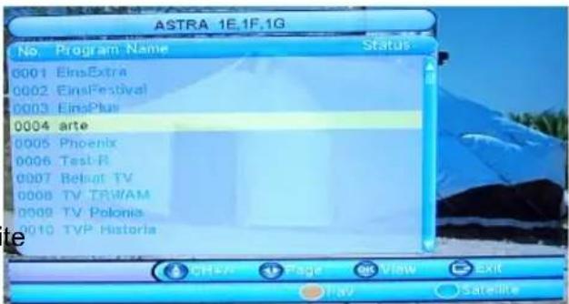 ASTRA 1E.1F.1G No. Program Name Status 0001 EinsExtra 0002 EinsFestival 0003 EinsPlus 0004 arte 0005 Phoenix 0006 Test-R 0007 Belcat TV 0008 TV TRWAM 0009 TV Polonia 0010 TVP Historia