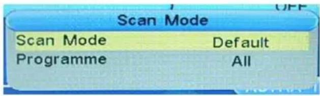 Scan Mode Scan Mode Default Programme All