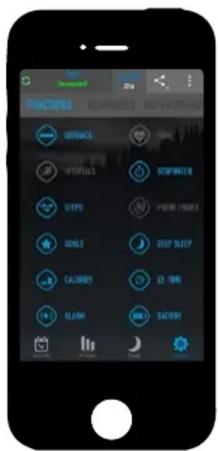 FUNCTIONS RESOURCES REVERIFICATION GPS GPS STOPWBS STOPS PRESS FROCE DAIRS DISP SLEEP CALORIES EL TIME ALARM MIME BATTERY