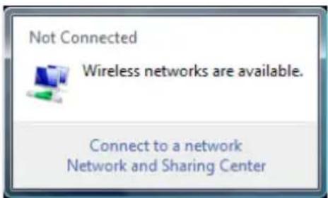Not Connected Wireless networks are available. Connect to a network Network and Sharing Center