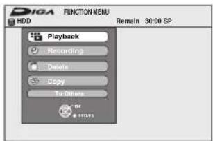 PANASONIC DMR-EX77 - Tryk på [FUNCTION MENU]. - 1