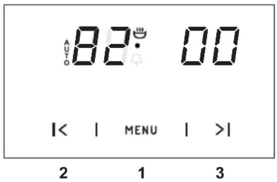 AUTO 82° 00 | < | MENU | > | 2 1 3