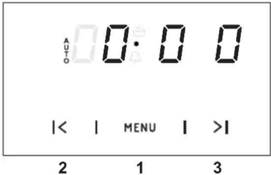 AUTO 0:00 |< | MENU | >| 2 1 3