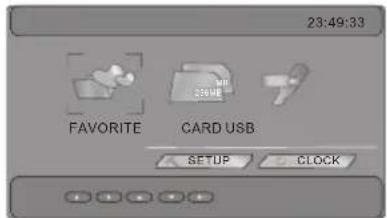 23:49:33 FAVORITE CARD USB SETUP CLOCK