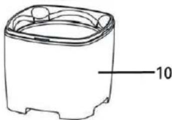 Line drawing of a mechanical component with a labeled dimension (10), no text or symbols present.