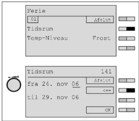 Ferie 01 Afslut Tidsrum Temp-Niveau Frost Tidsrum 141 fra 24. nov 06 Afslut <== til 29. nov 06 CK