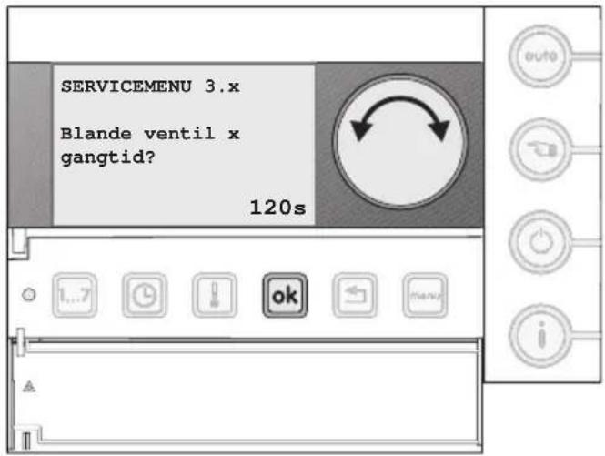 SERVICEMENU 3.x Blande ventil x gangtid? 120s