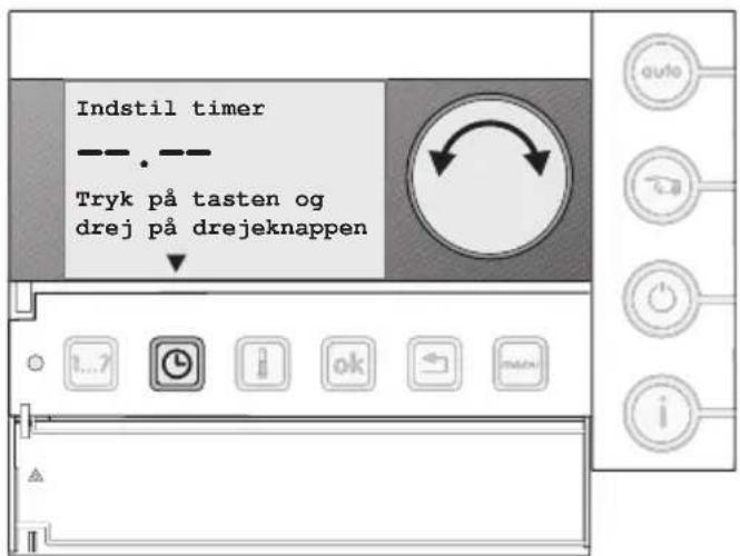 Indstil timer ---.--- Tryk på tasten og drej på drejeknappen ↓ 1..7 OK OK ← main