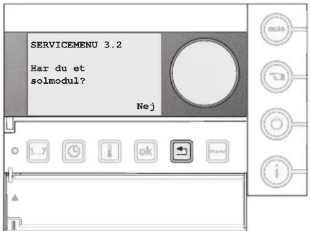 SERVICEMENU 3.2 Har du et solmodul? Nej