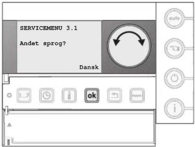 SERVICEMENU 3.1 Andet sprog? Dansk