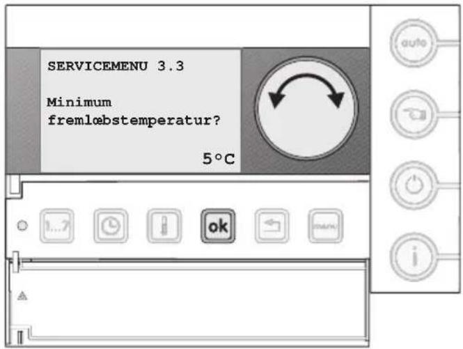 SERVICEMENU 3.3 Minimum fremløbstemperatur? 5°C
