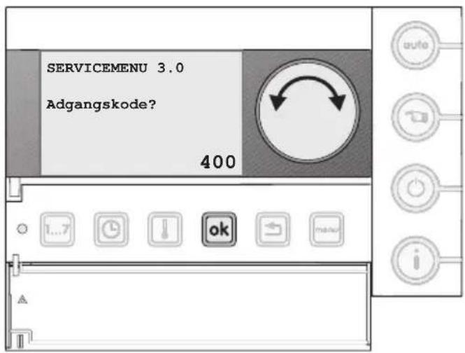 SERVICEMENU 3.0 Adgangskode? 400