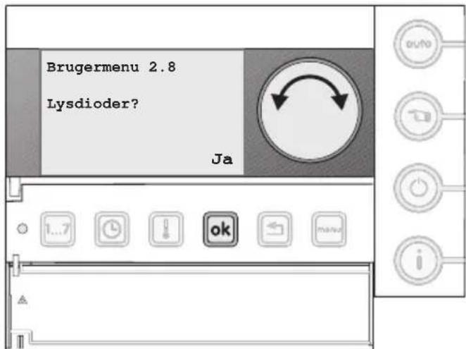 Brugermenu 2.8 Lysdioder? Ja