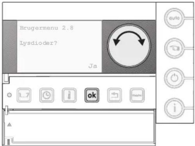 Brugermenu 2.8 Lysdioder? Ja auto i