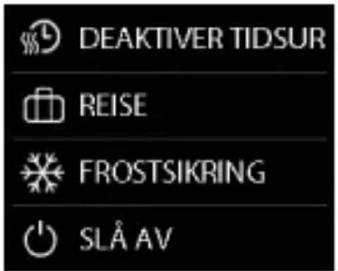DEAKTIVER TIDSUR REISE FROSTSIKRING SLÅ AV