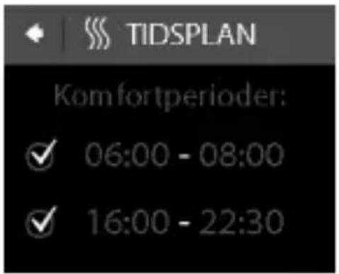 TIDSPLAN Kom fortperioder: ✓ 06:00 - 08:00 ✓ 16:00 - 22:30