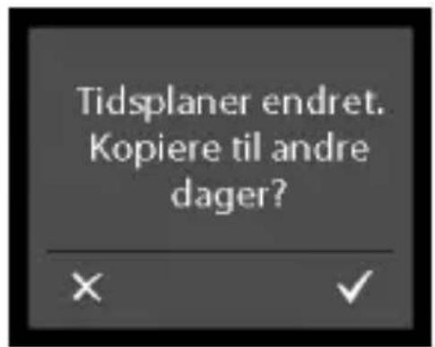 Tidsplaner endret. Kopiere til andre dager?