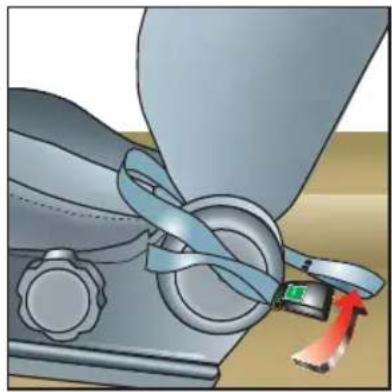 Britax-Römer Two-Way Elite - Plassering av festeremmer ved montering i forsetet - 4