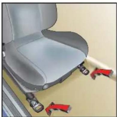 Britax-Römer Two-Way Elite - Placering af monteringsselerne ved bagudvendt montering på passagersædet - 1