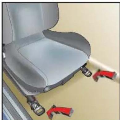 Britax-Römer Two-Way Elite - Plassering av festeremmer ved montering i forsetet - 1