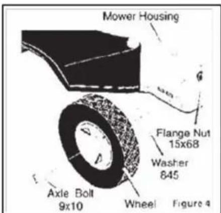 Mower Housing Flange Nut 15x68 Washer 845 Wheel Figure 4 Axle Bolt 9x10