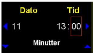 Dato 11 Tid 13:00 Minutter