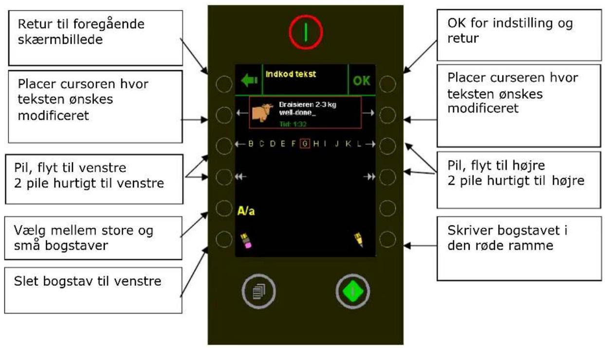 Hounö Visual Cooking II CPE - Indkodning/ændring af tekst i program - 1