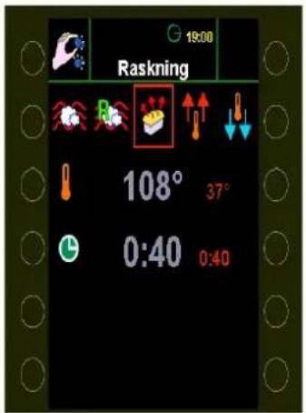 Raskning 108° 37° 0:40 0:40