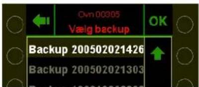 Ovn 00005 Vælg backup Backup 200502021426 Backup 200502021303