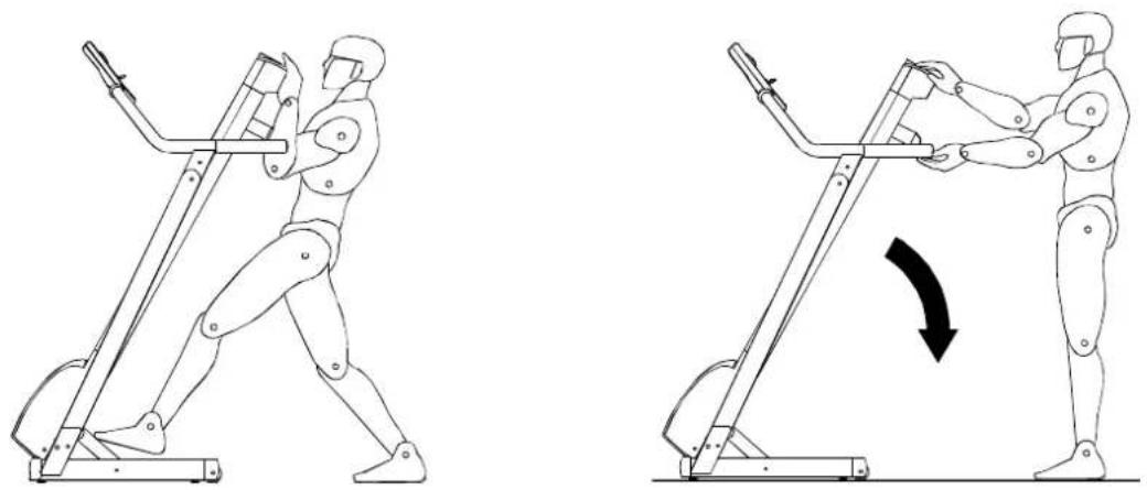 Titan Fitness G-fit 258SL - Sådan folder du løbebåndet ned: - 1