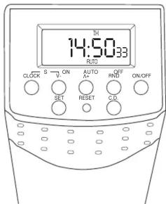 TV 14:50:33 RUD S ON AUTO OFF CLOCK A* IND ON/OFF SET RESET CD