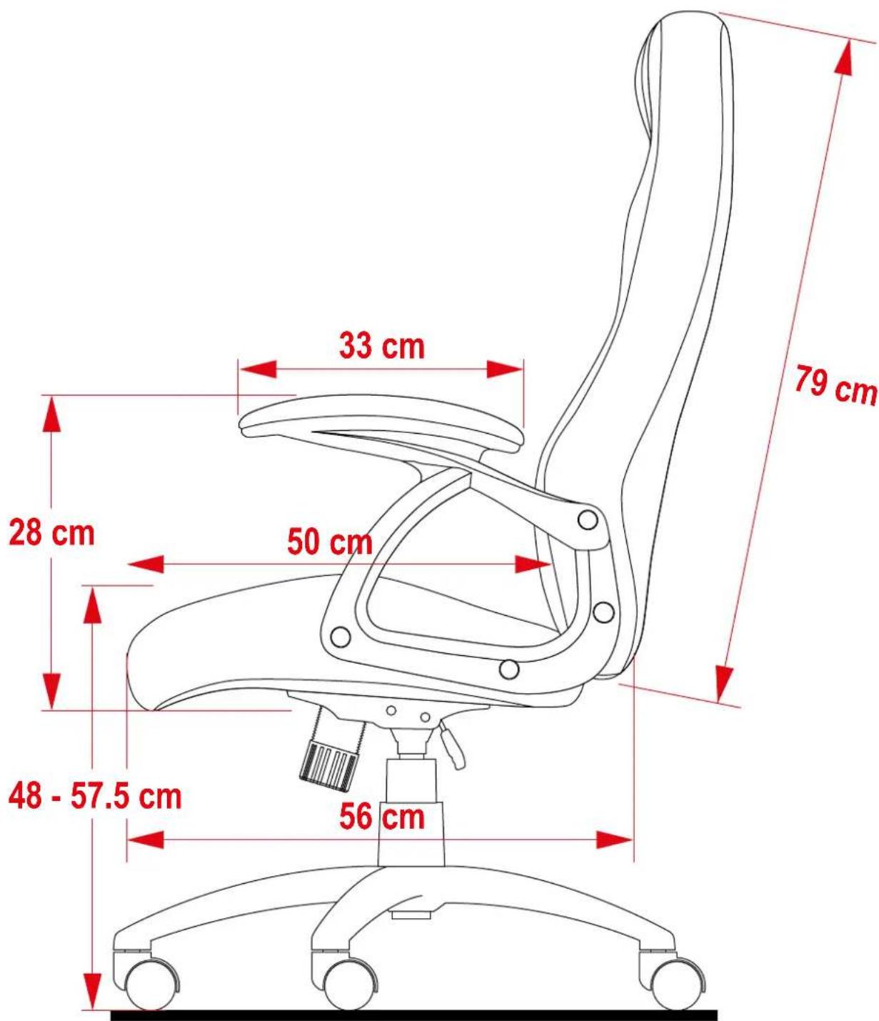 33 cm 79 cm 28 cm 50 cm 48 - 57.5 cm 56 cm