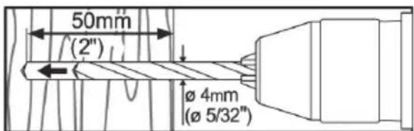 50mm (2") Ø 4mm (Ø 5/32")
