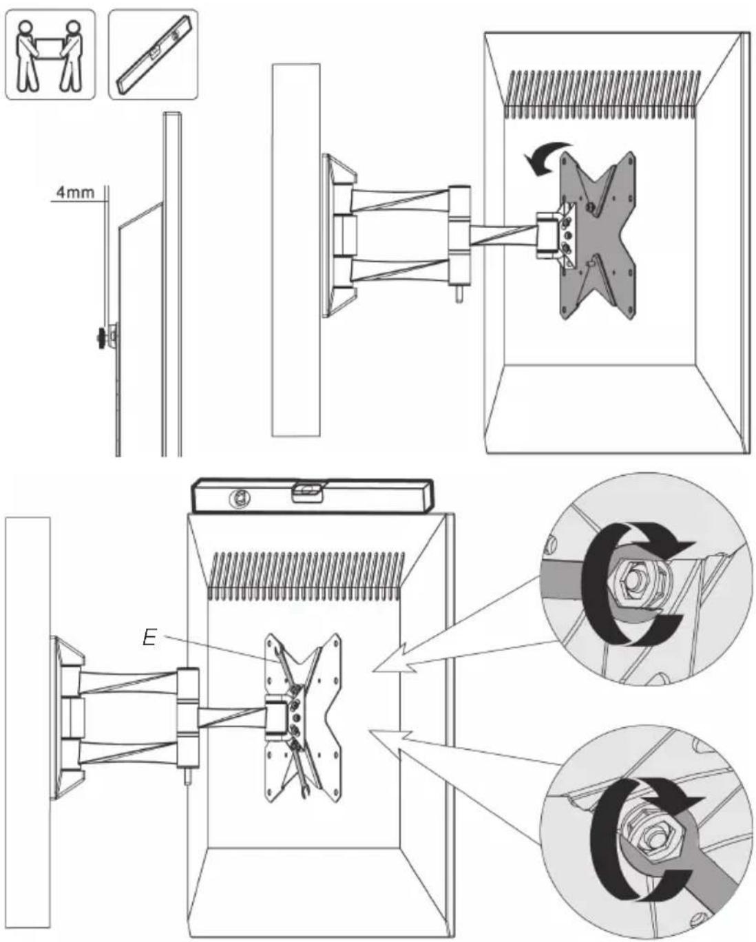 Exibel 38-5545 - Television/monitorin asentaminen seinäkiinnikkeeseen - 1