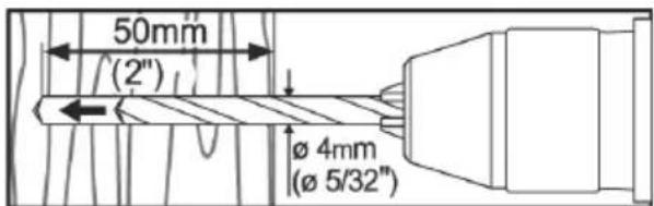 50mm (2") Ø 4mm (Ø 5/32")