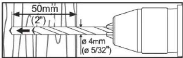 50mm (2") Ø 4mm (Ø 5/32")