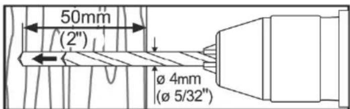 50mm (2") Ø 4mm (Ø 5/32")
