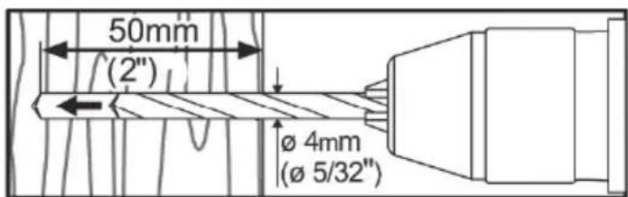 50mm (2") Ø 4mm (Ø 5/32")
