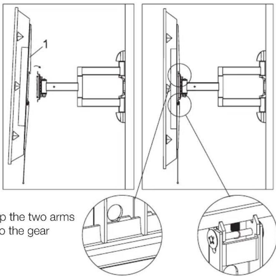 1 to the two arms to the gear
